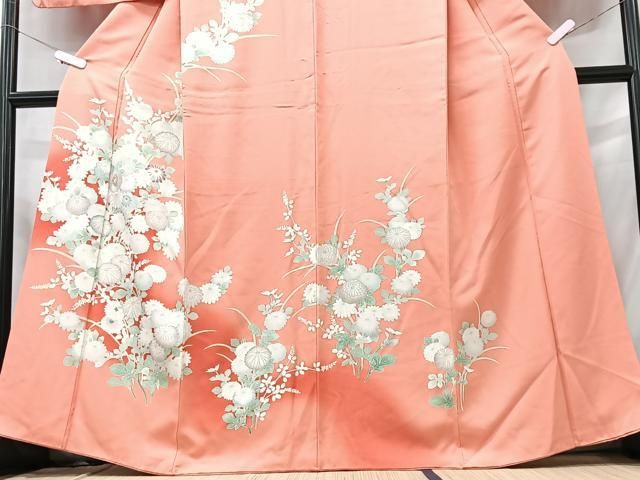 平和屋着物□訪問着 刺繍 枝菊文 暈し染め 金銀糸 正絹 逸品
