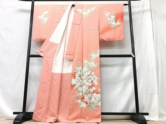 平和屋着物□訪問着 刺繍 枝菊文 暈し染め 金銀糸 正絹 逸品