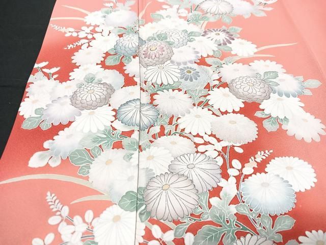 平和屋着物□訪問着 刺繍 枝菊文 暈し染め 金銀糸 正絹 逸品