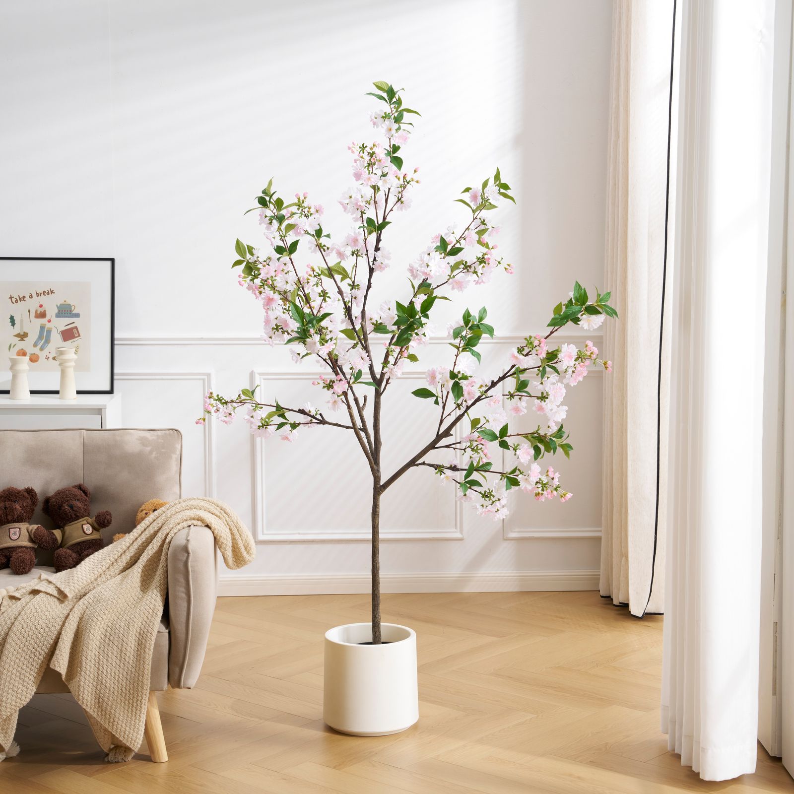 全新品 観葉植物 フェイク 180cm 八重桜 フェイクグリーン 人工観葉 