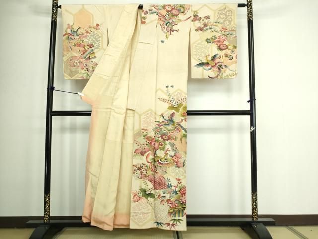 平和屋着物□訪問着 尾長鳥花文 金彩 正絹 逸品 DAAZ9748sf - メルカリ