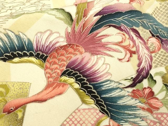 平和屋着物□訪問着 尾長鳥花文 金彩 正絹 逸品 DAAZ9748sf - メルカリ