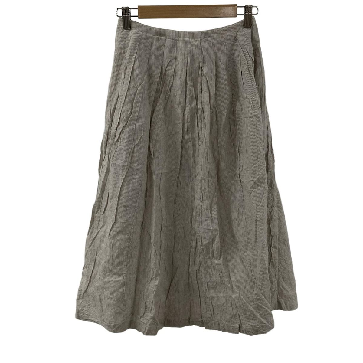 io comme イオコムイオ センソユニコ ロングスカート サイズ38 M レディース ライトグレー グレー ストライプ