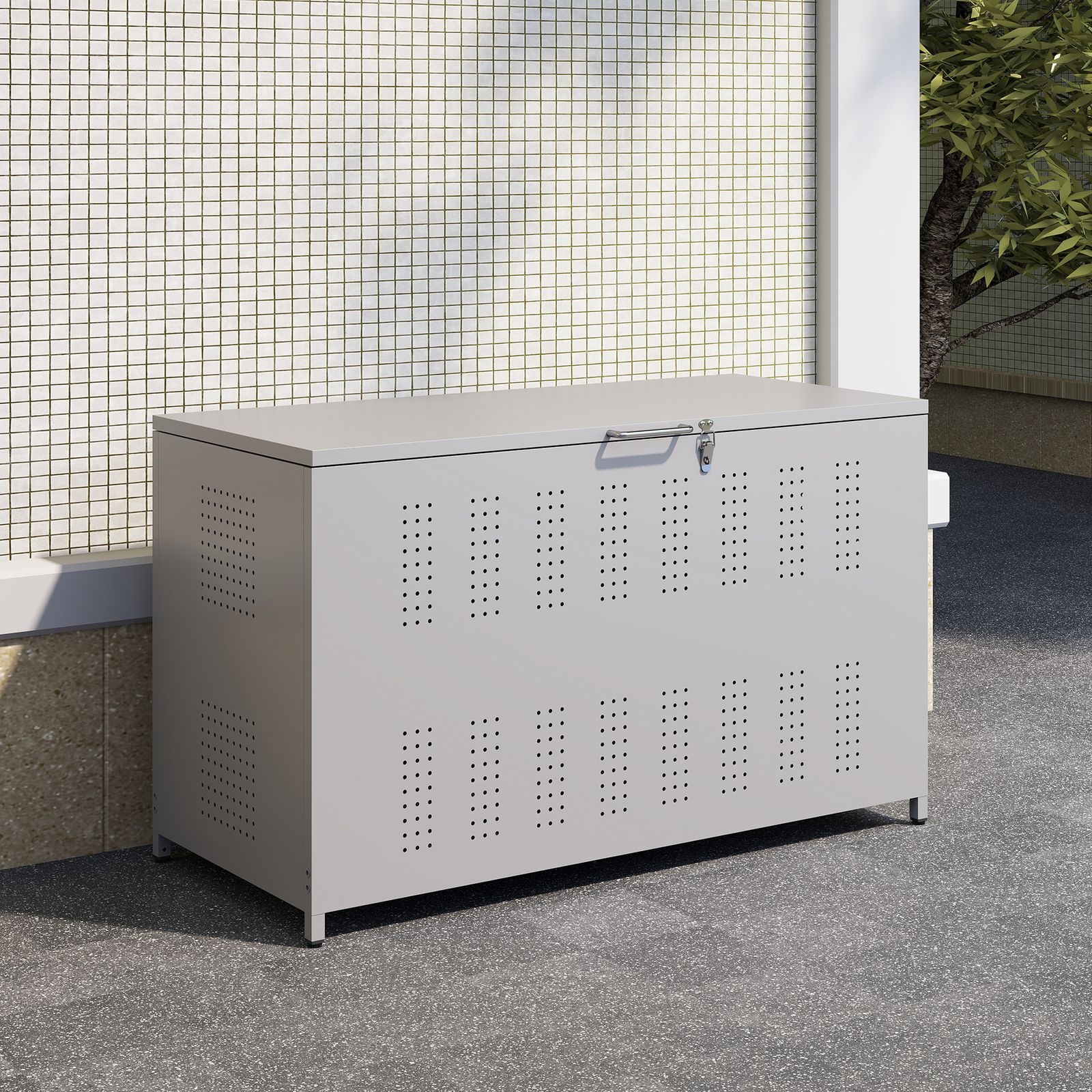 数量 屋外ゴミ収納庫 ゴミ箱 屋外 ゴミ収集ボックス ごみ集積所 大容量 カラスよけ 野良猫対策 ゴミ荒らし防止 庭用 容量350 L