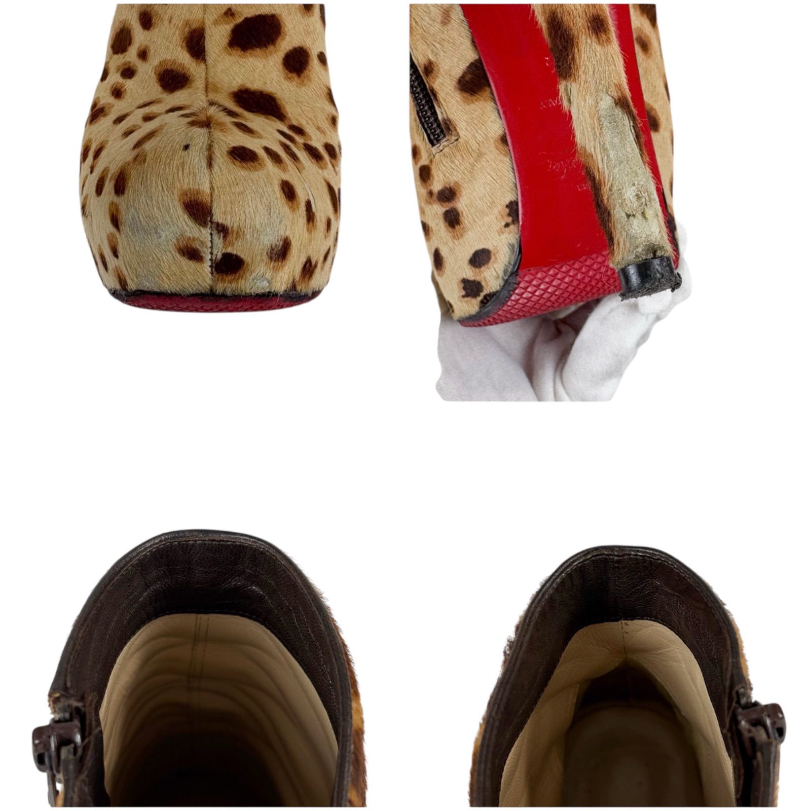 クリスチャンルブタン Christian Louboutin ハラコレザー ショート