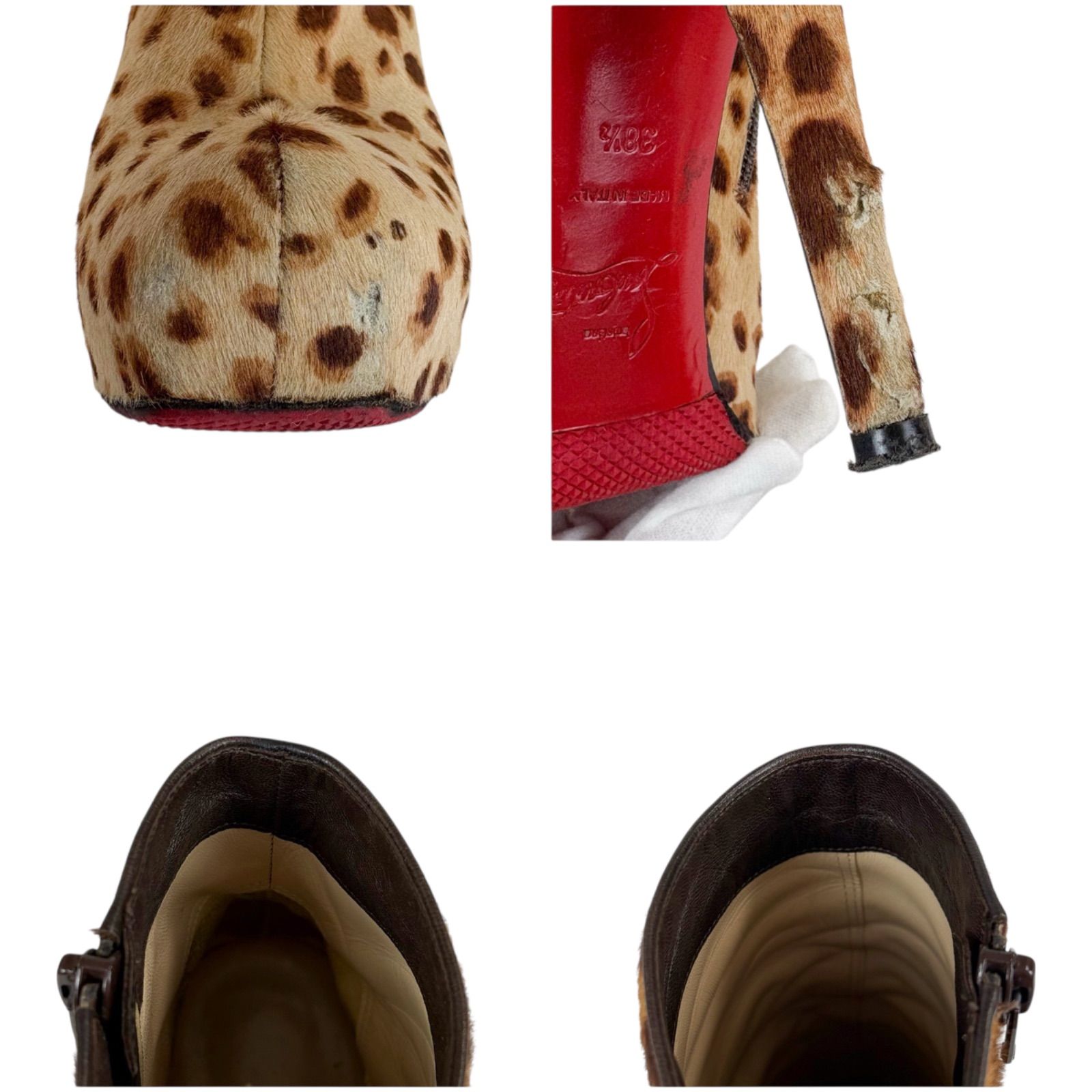 クリスチャンルブタン Christian Louboutin ハラコレザー ショート 