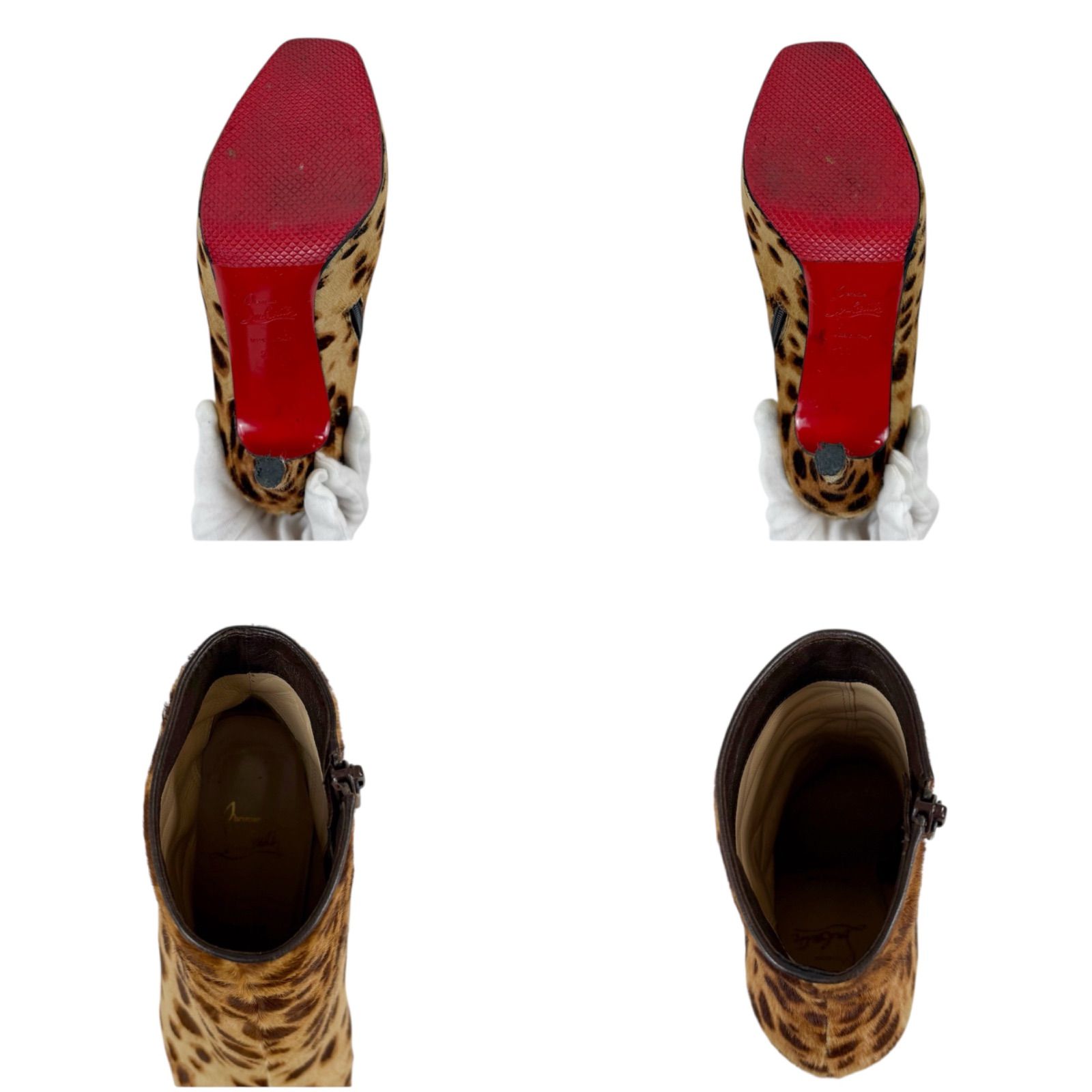 クリスチャンルブタン Christian Louboutin ハラコレザー ショート