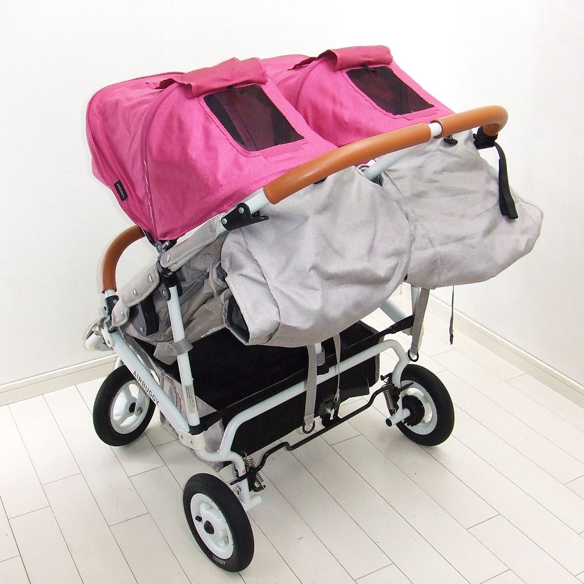美品】エアバギーココダブル ピンク 双子用ベビーカー 付属品あり 綺麗