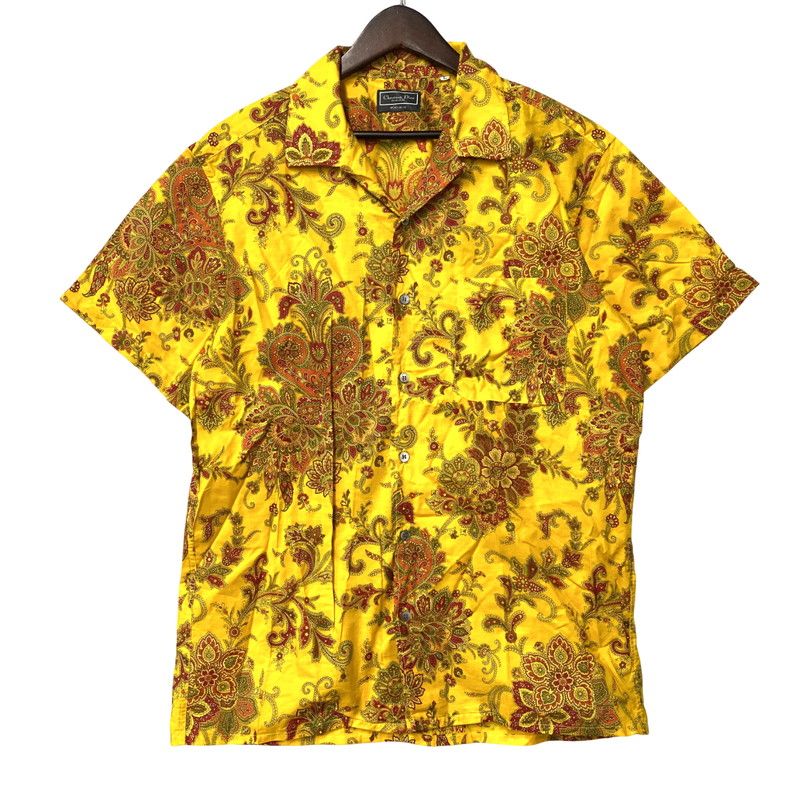 品 DIOR クリスチャン ディオール ムッシュ PAISLEY OPEN COLLAR SS SHIRT ペイズリー オープン シャツ 半袖 141-251202-as-17-izu