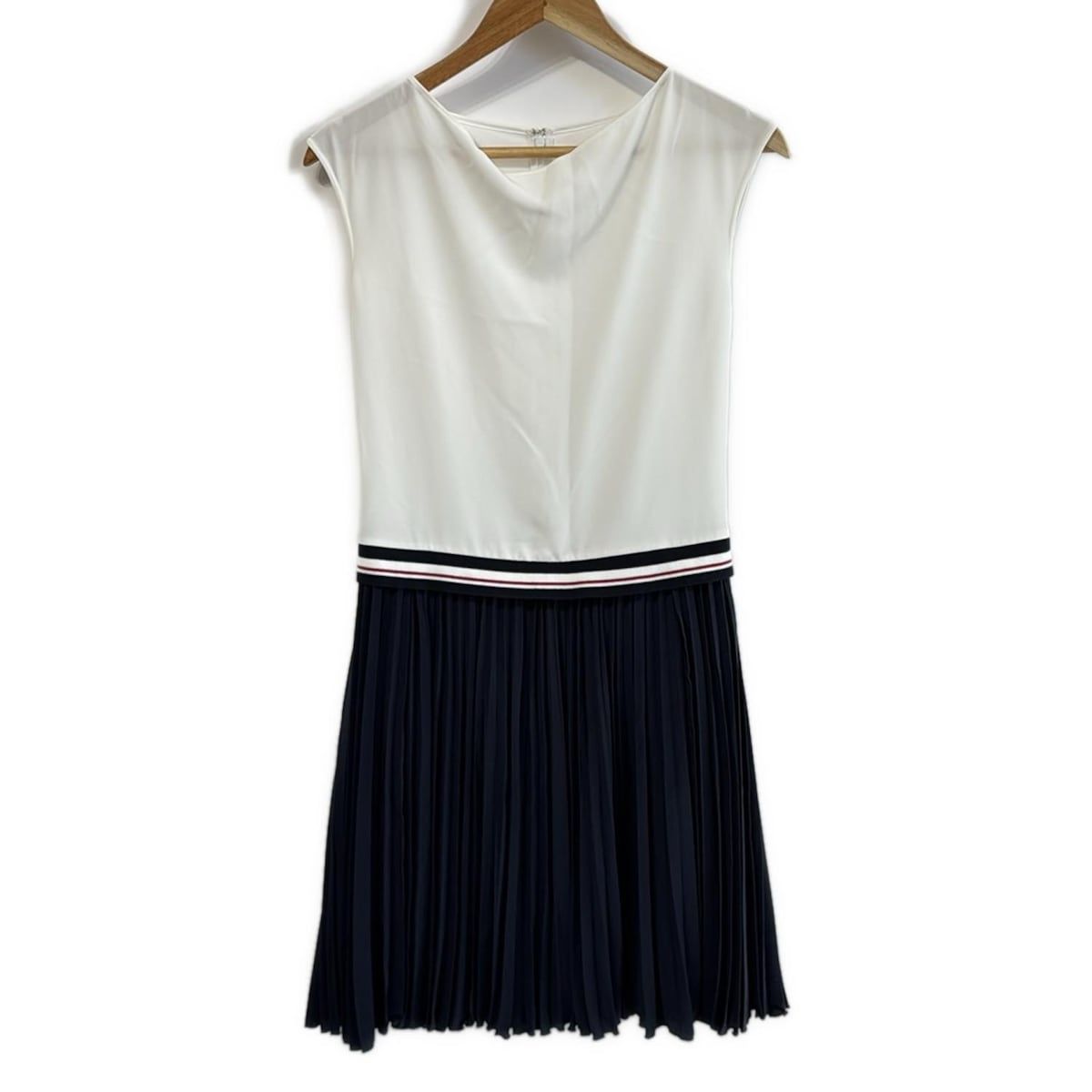 ANAYI(アナイ) ワンピース サイズ38 M レディース美品 - 白×ネイビー