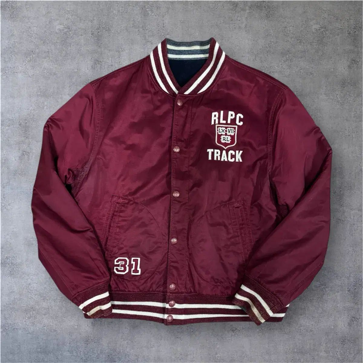 ポロラルフローレン リバーシブル サテン ウール ジャケット XL