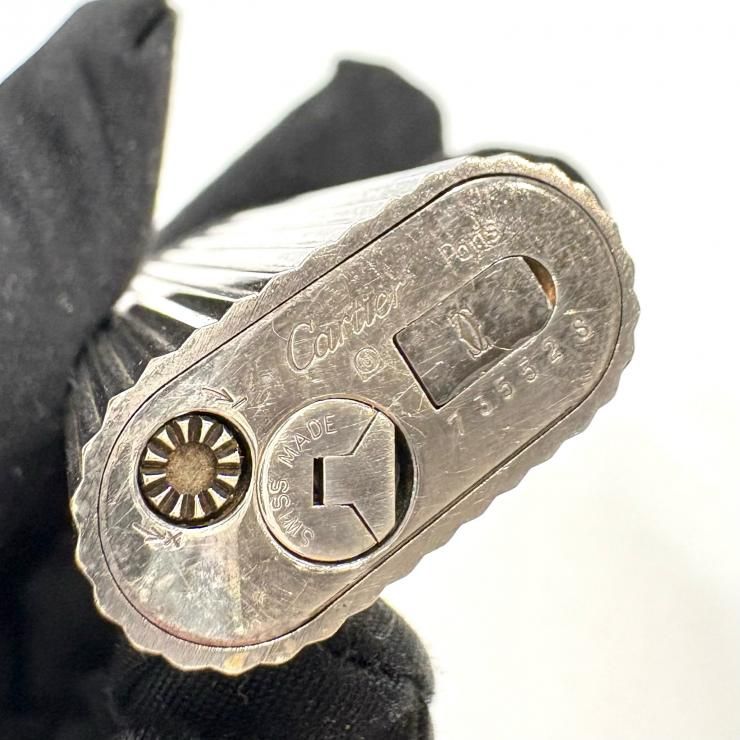 CARTIER ガスライター ローラー式 シルバー スイスメイド 着火未 鑑定済み カルティエ プチプラ タバコグッズ 