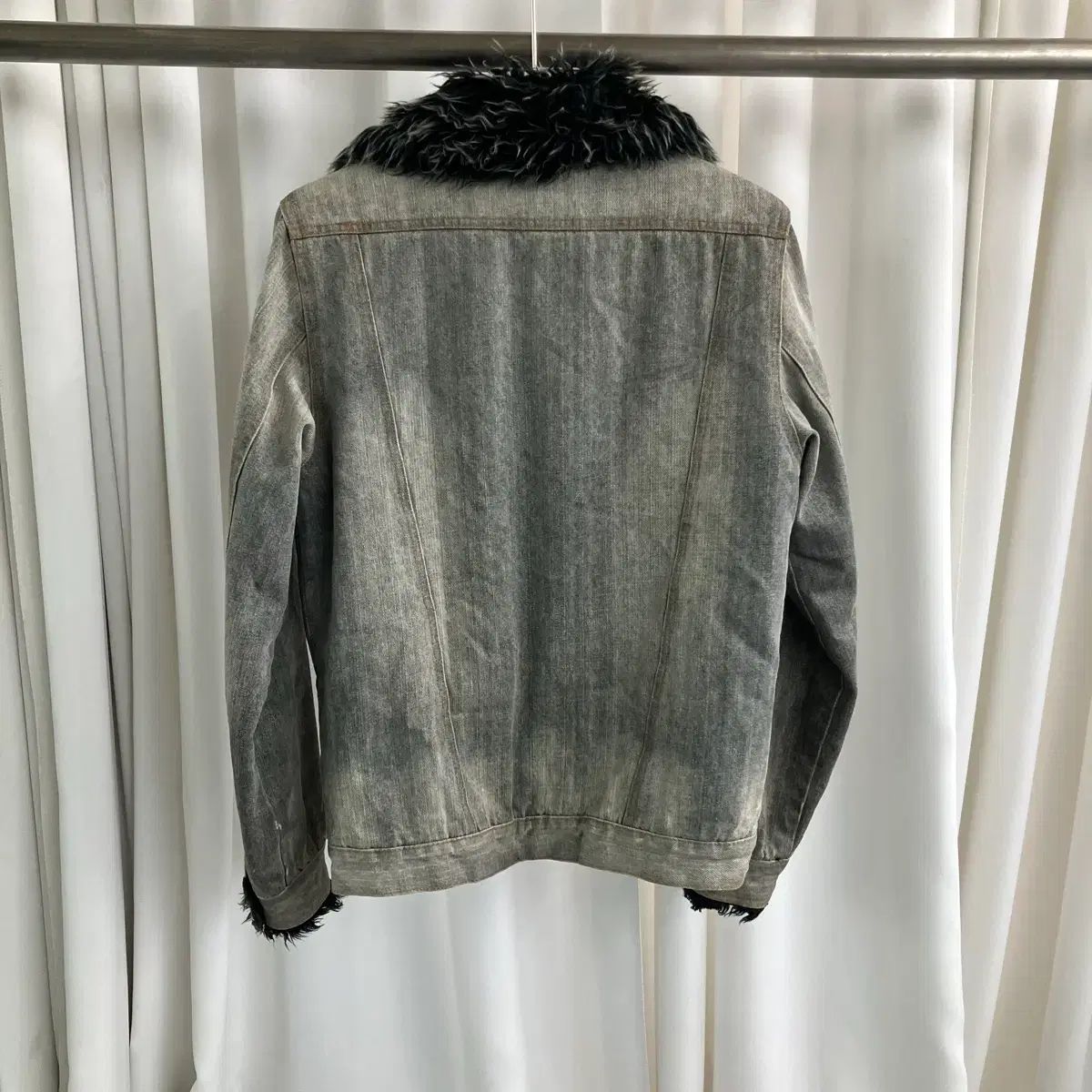 JPN VTG ヴィンテージ ファー ウォッシュ デニム ジャケット M