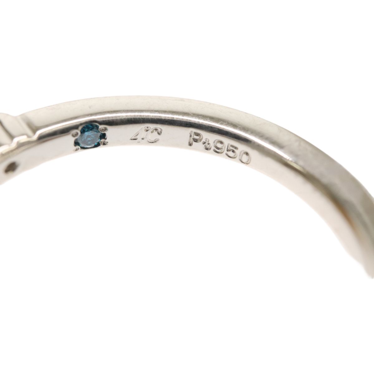 4℃ ヨンドシー Pt950 プラチナ ハーフエタニティ リング ダイヤ 指輪