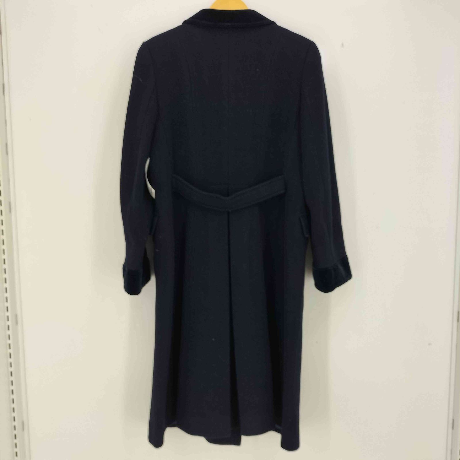 スキャパ SCAPA ベロア切替 ダブルボタン ロングコート レディース