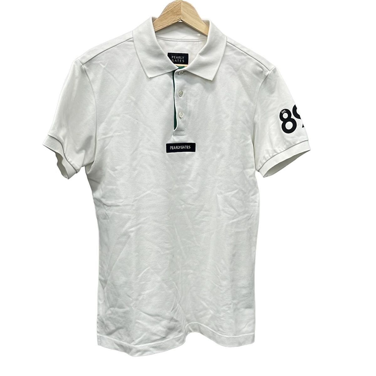 PEARLY GATES ポロシャツ サイズ5 ホワイト PEARLY GATES(パーリーゲイツ) 半袖ポロシャツ サイズ5 XL メンズ - 白