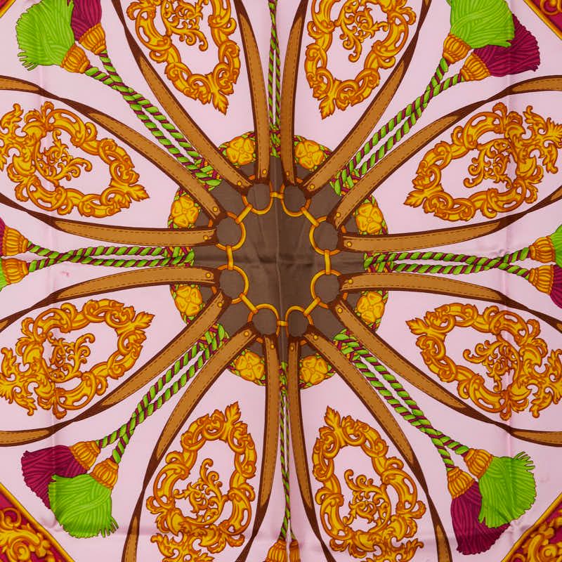 セリーヌ 総柄 ピンク マルチカラー 人気 シルク レディース CELINE【1