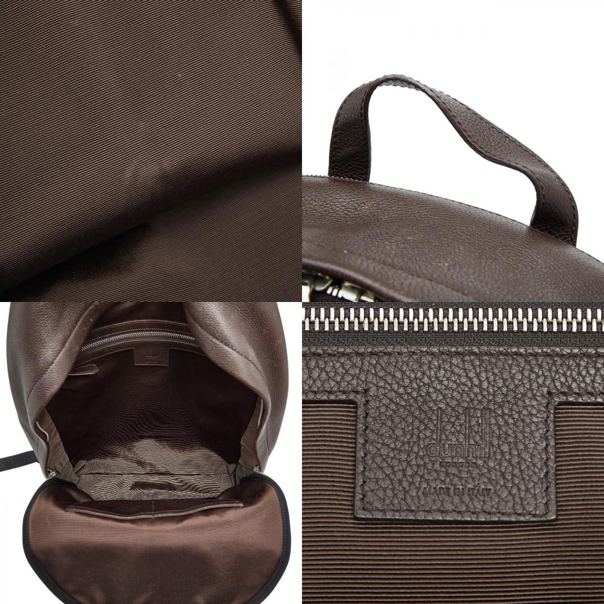 ダンヒル リュック バックパック ブラウン ブラック レザー キャンバス