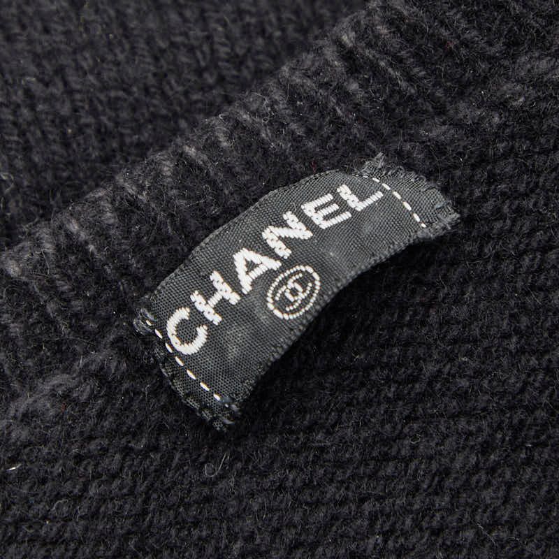 シャネル ココマーク 刺繍 ニット セーター ブラック ウール