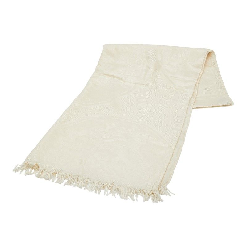 エルメス　カシミヤシルク　ニューリブリス　白 エルメス ニュー リブリス アイボリー カシミヤ シルク レディース