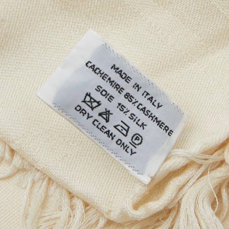 エルメス ニュー リブリス アイボリー カシミヤ シルク レディース