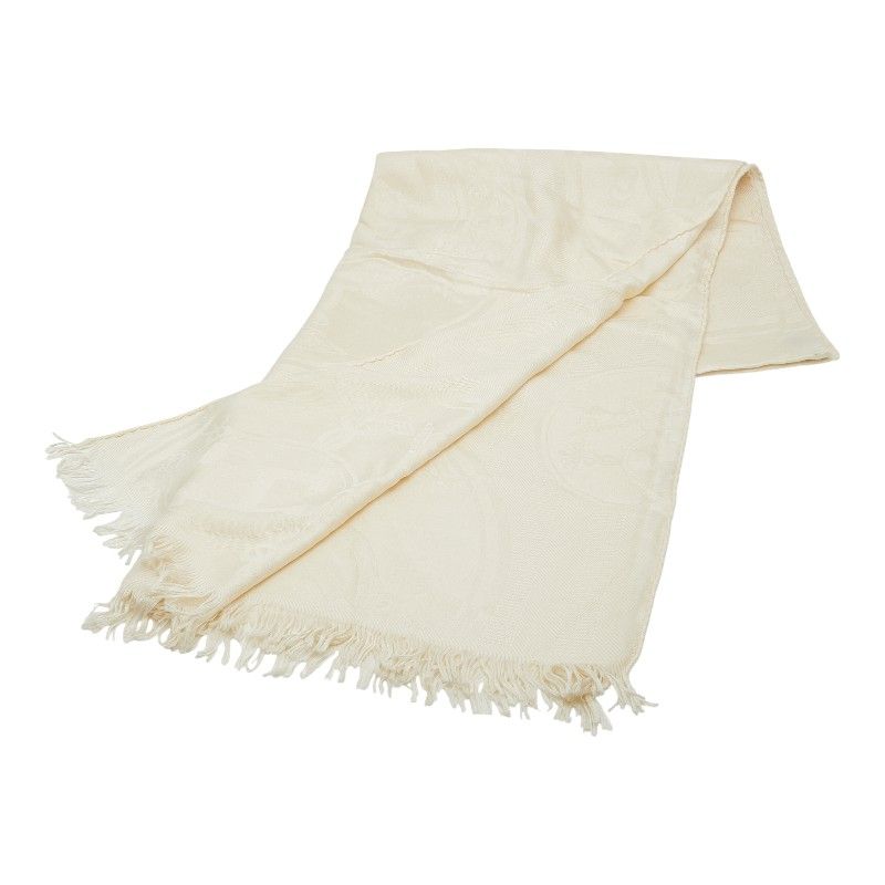 エルメス ニュー リブリス アイボリー カシミヤ シルク レディース