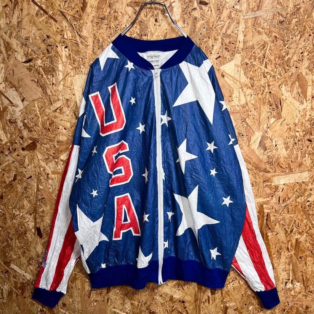 USA希少 アメリカ オリンピック ペーパージャケット ヴィンテージ USA】希少 アメリカ オリンピックデザイン ペーパージャケット