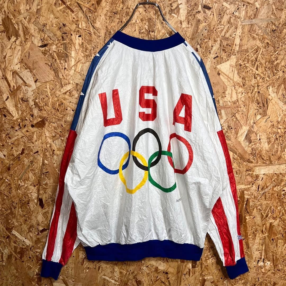 USA希少 アメリカ オリンピック ペーパージャケット ヴィンテージ USA】希少 アメリカ オリンピックデザイン ペーパージャケット
