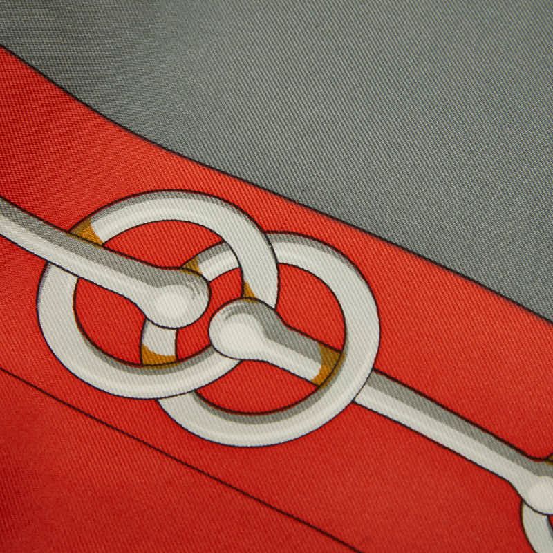 エルメス カレ90 Cliquetis クリケティス レッド グレー ゴールド