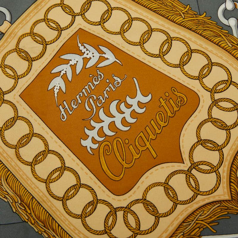 エルメス カレ90 Cliquetis クリケティス レッド グレー ゴールド