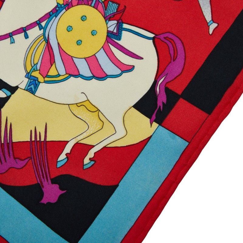 エルメス カレ90 Fantaisies indiennes 眩惑のインド ブラック マルチ