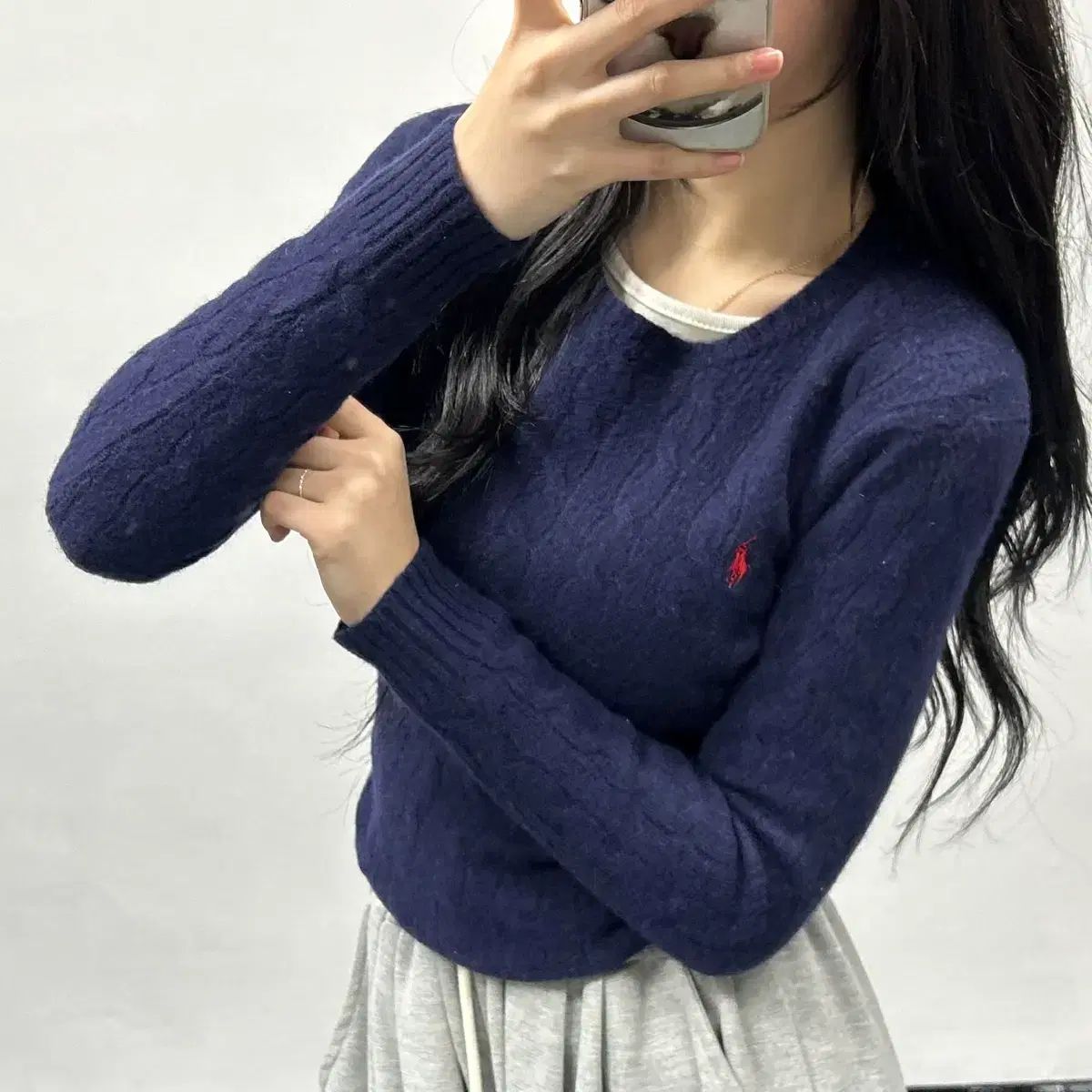 POLO RALPH LAUREN ポロラルフローレン ネイビー ケーブル ウール