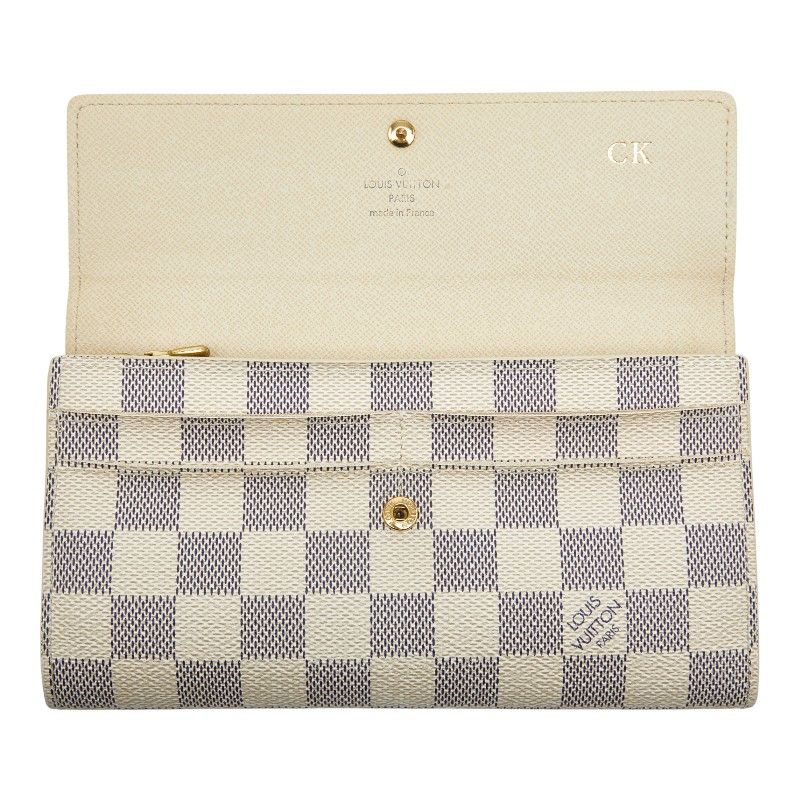 ルイ ヴィトン ダミエ アズール ポルトフォイユ サラ N61735 ホワイト