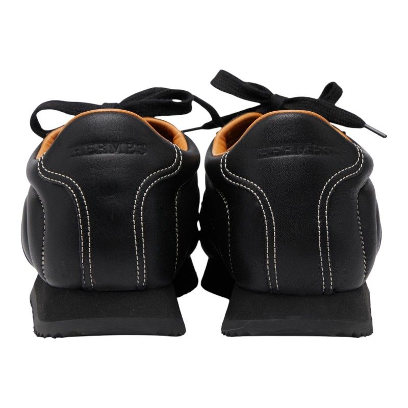 エルメス クイック Hロゴ スニーカー サイズ37 1/2 ブラック レザー