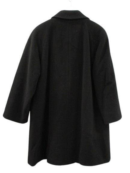 ヘルノ HERNO ウール カシミヤ コート 裏地シルク スカーフ柄 ブラック