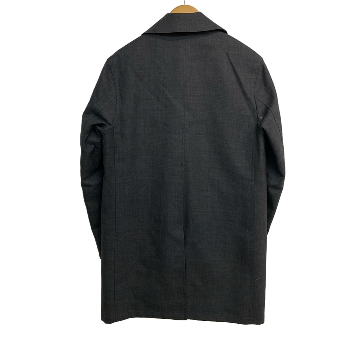 ナノユニバース コート サイズ48 XL メンズ - ダークグレー×ブルー 長袖 チェック柄 中綿 ライナー着脱可 Yorkshire Tweed 秋 冬