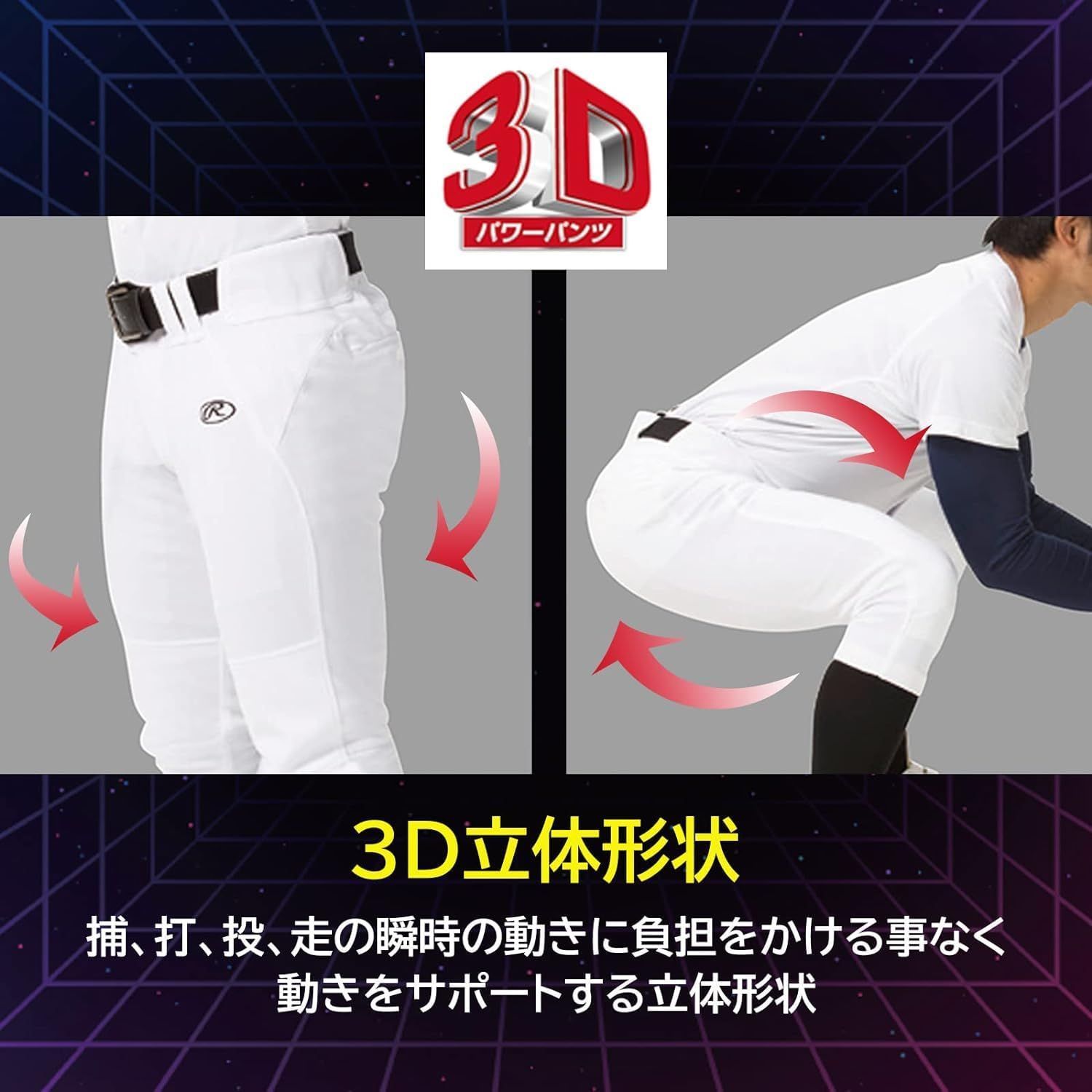 新品 Rawlings(ローリングス) 野球用 大人用 3Dパワーパンツ 練習