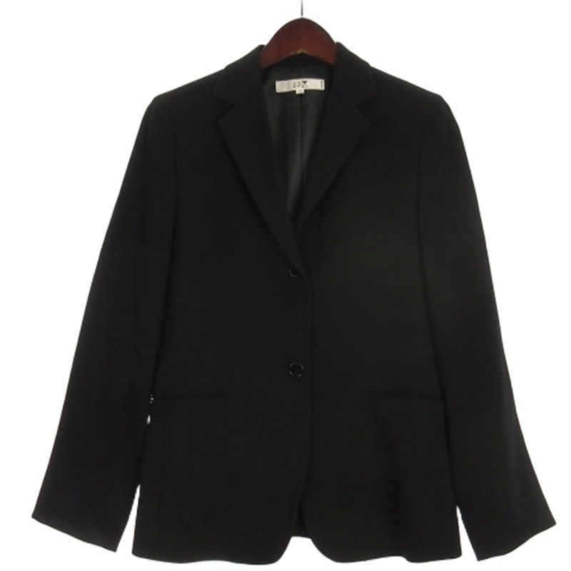B616新品オンワード樫山♪大きいサイズウールジャケットSKスーツ黒21号 23区 オンワード樫山 セットアップ スーツ テーラード ジャケット