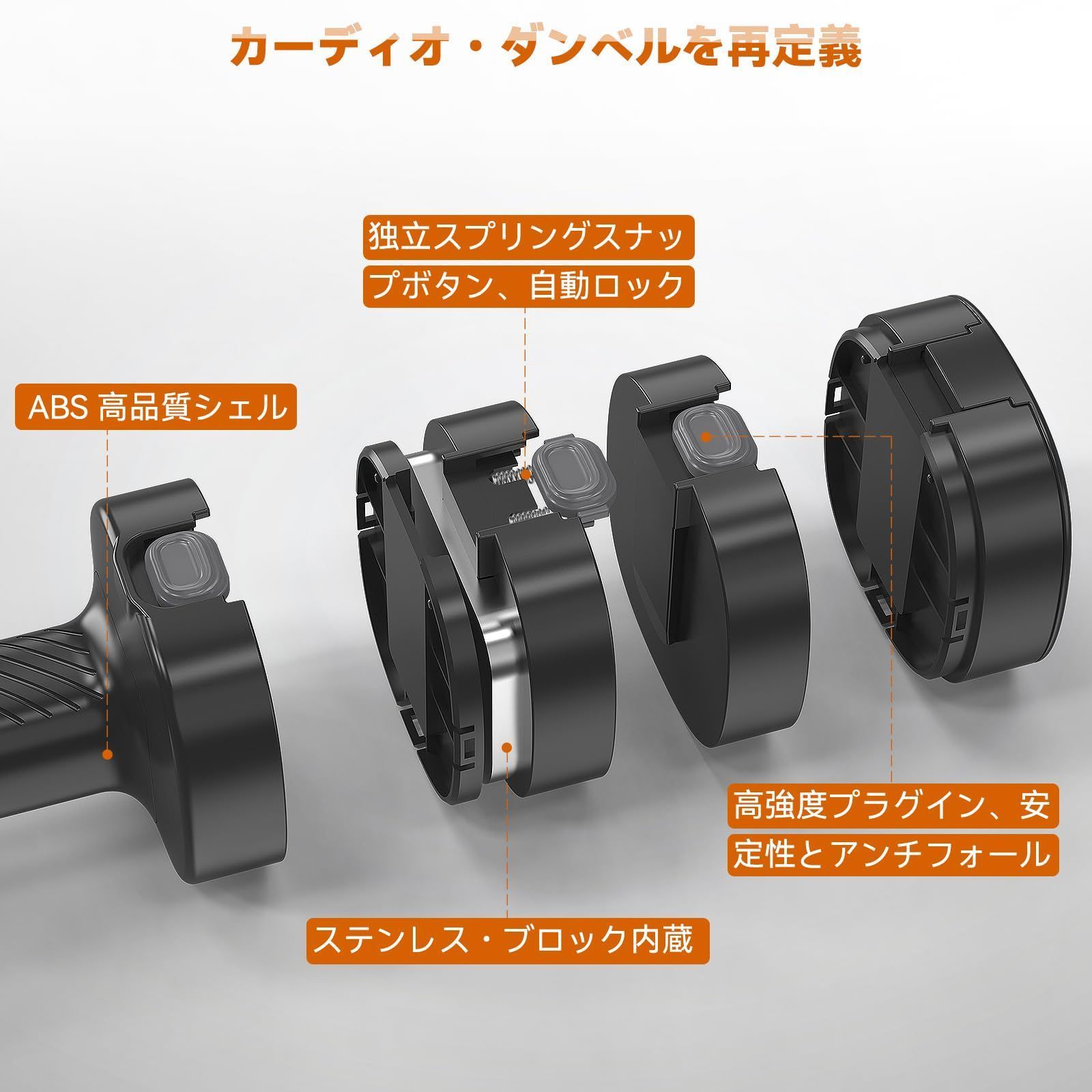 新品 可変式ダンベル 2個セット5KG | 1kg~2.5kg 調整可能 | 女性向け