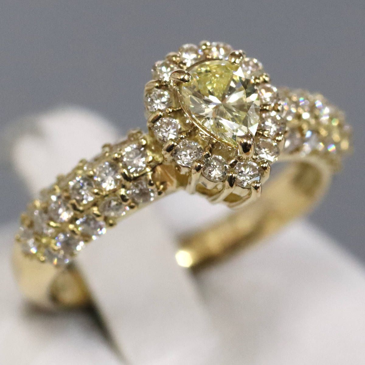 K18ダイヤモンドリング D0.28 D0.59 3.6g 8