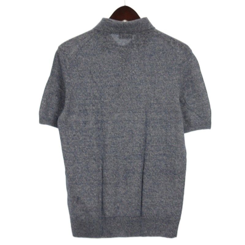 ドルモア DRUMOHR ニット ポロシャツ 半袖 リネン混 ブルー系 48