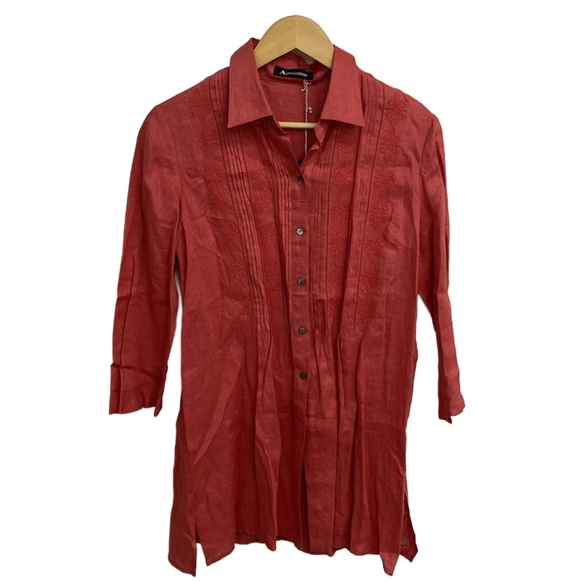 Aquascutum(アクアスキュータム) 七分袖シャツブラウス サイズ13 L