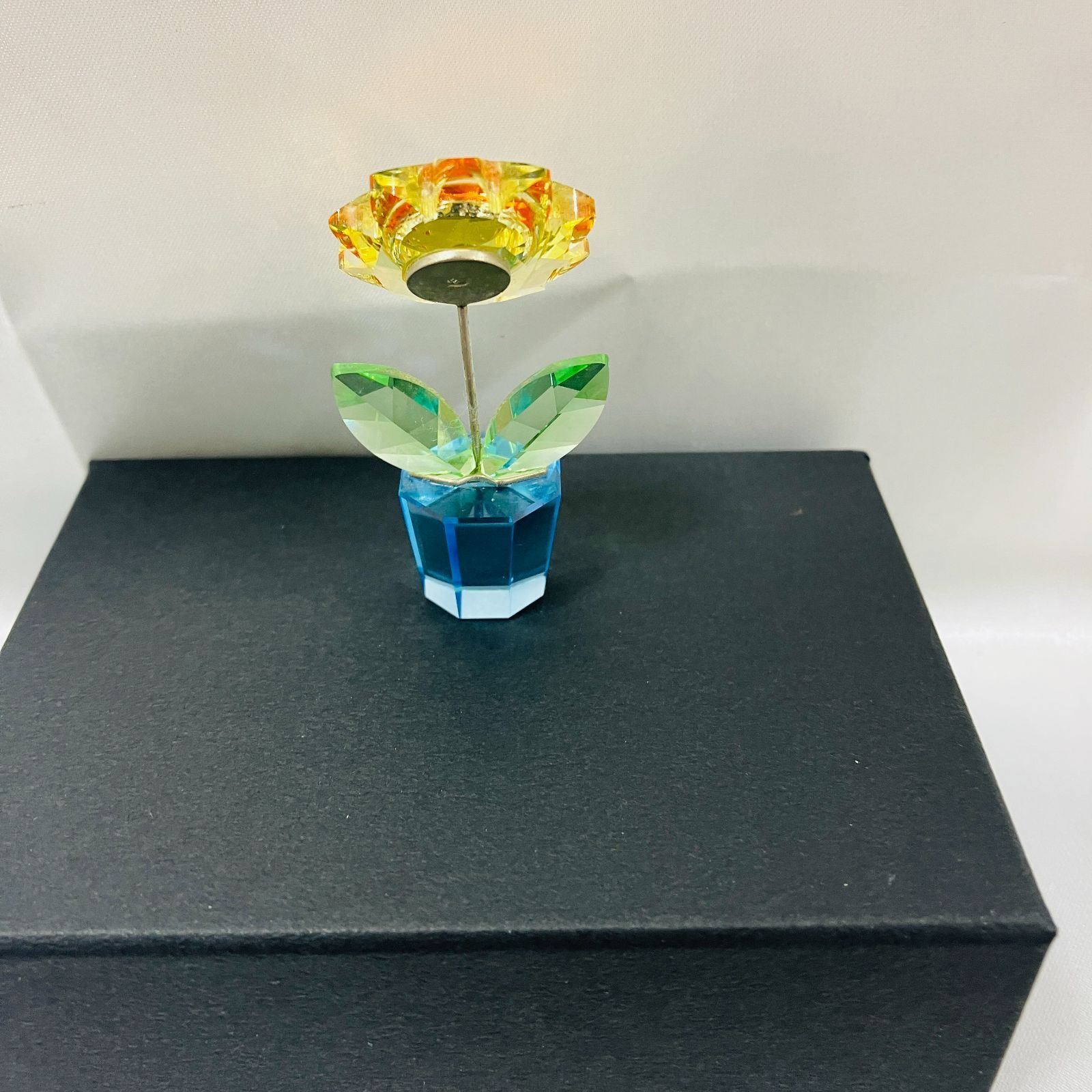A【Swarovski】スワロフスキー ひまわり 向日葵 置物 美品Swarovski