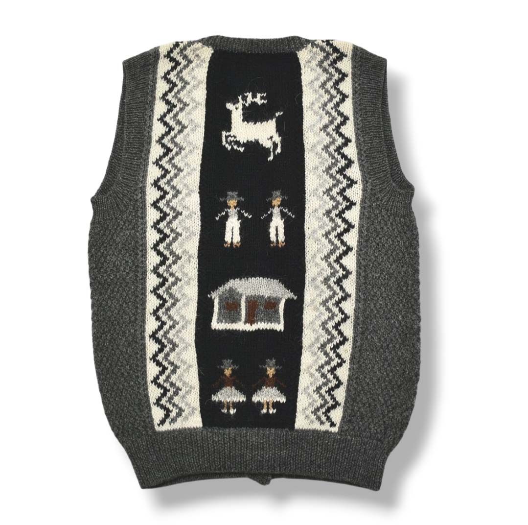 レア】 ペルー製 ヴィファルコ VIFALCO ノースリーブ Vネック アルパカ