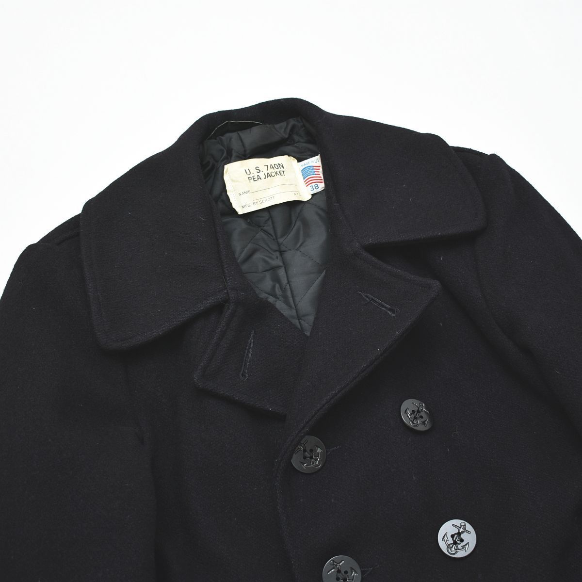 定番】 USA製 ショット Schott 740N PEA JACKET ピーコート メルトン