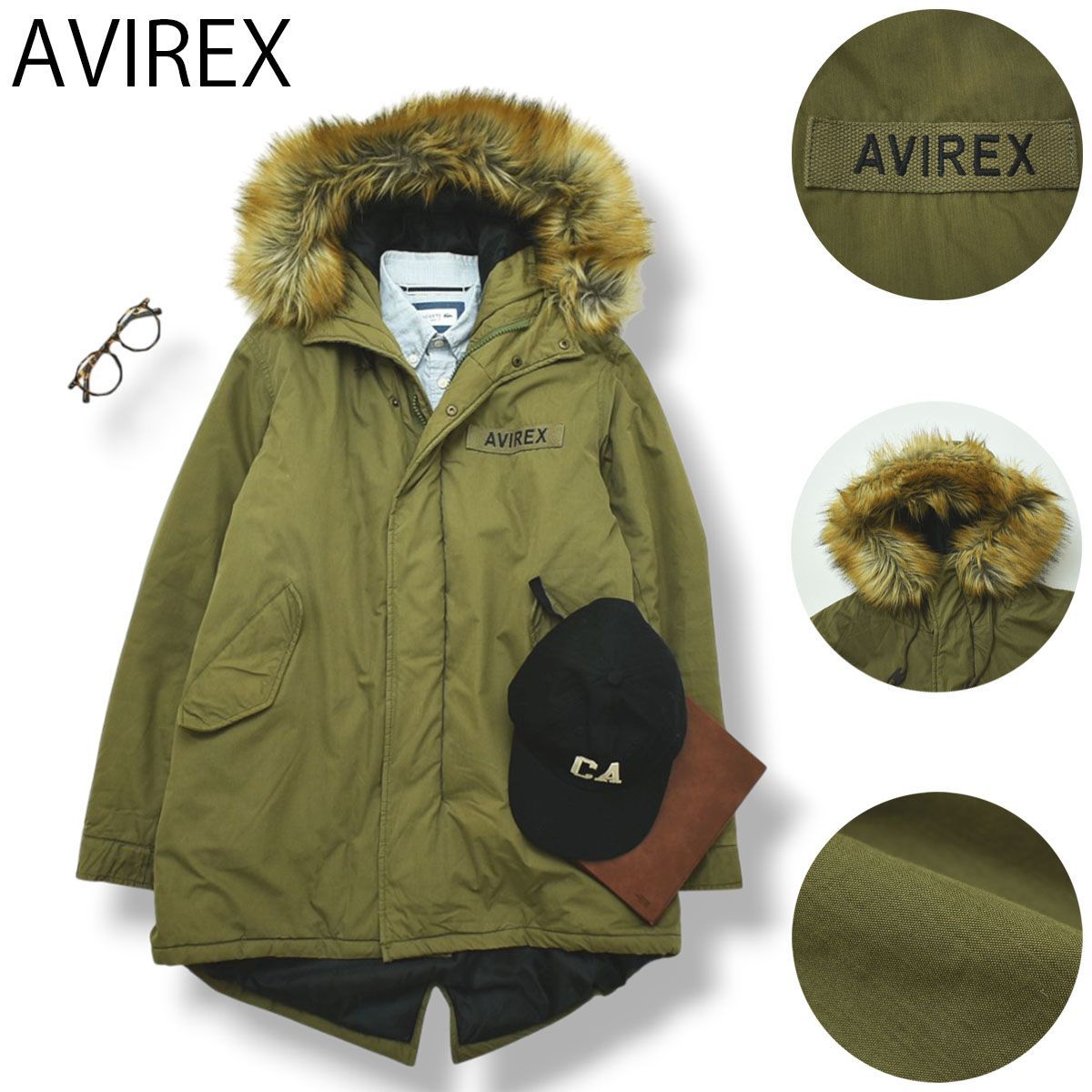 アヴィレックス AVIREX USA M―51 モッズコート フード ミリタリー 中綿