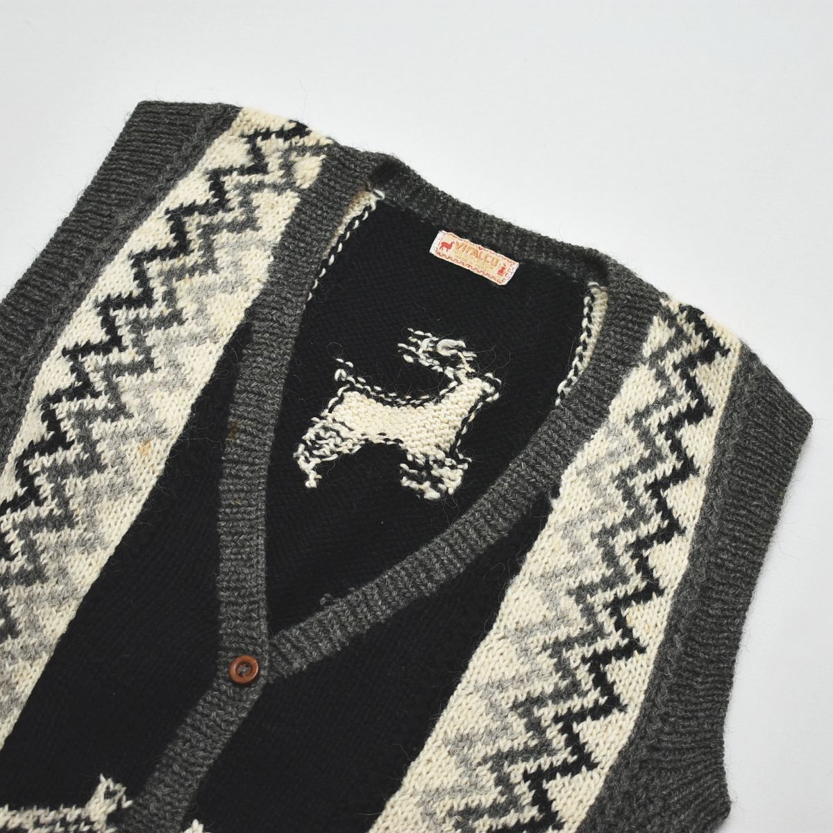 レア】 ペルー製 ヴィファルコ VIFALCO ノースリーブ Vネック アルパカ