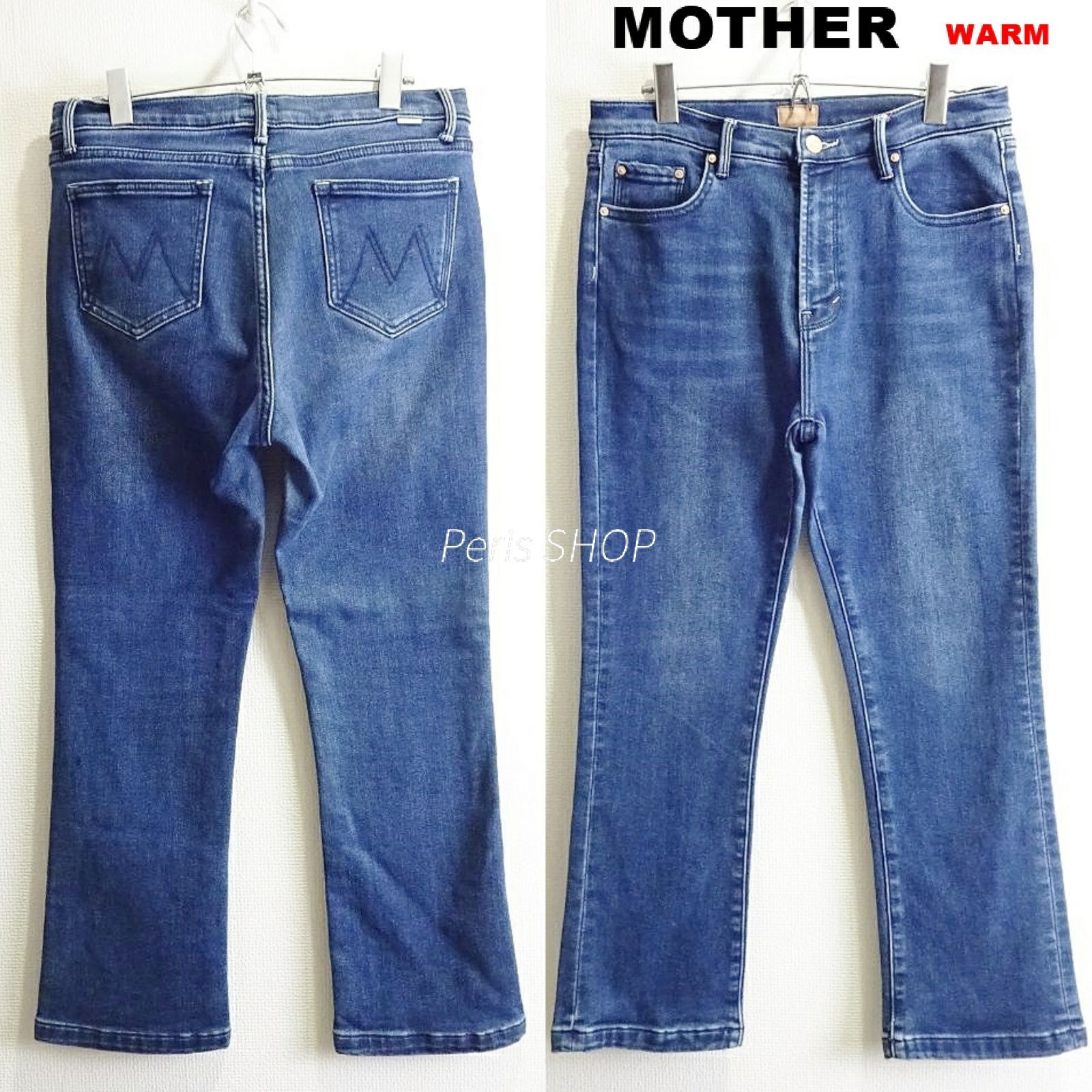MOTHER 裏起毛 セミフ デニム W 79 cm 強ストレッチ 藍青 暖パン レディース ロンハーマン マザー