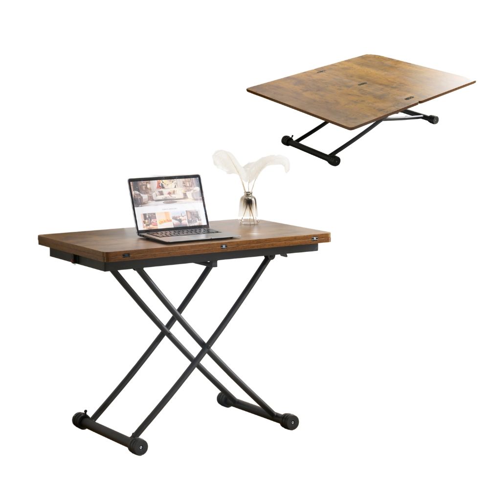 ガス圧昇降テーブル 100×50 100×100 昇降式 ダイニングテーブル 作業机 高さ調整可能 リビング ワークデスク オフィス家具 コンパクト  省スペース テーブル 多機能 デスク 昇降デスク 北欧風 インテリア 家具 - メルカリ