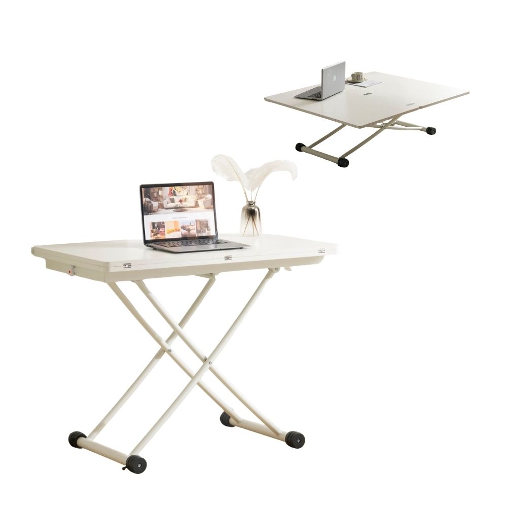 テーブル 天板が2倍に広がるガス圧昇降テーブル 100×50 100×100 Amazon｜テーブル 天板が2倍に広がるガス圧昇降テーブル 100×50 100